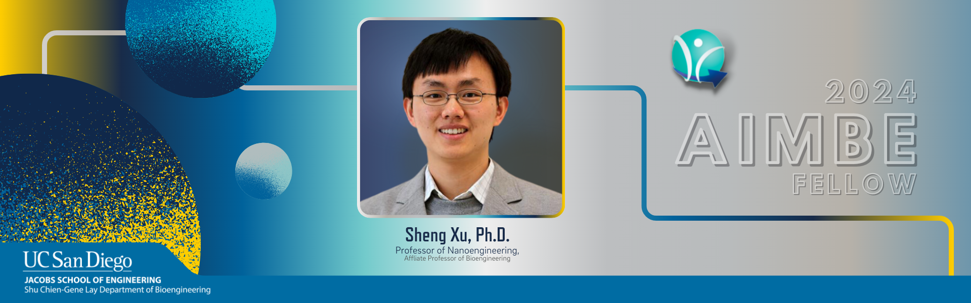 Photo of Prof. Sheng Xu affiliate professor of bioengineering 