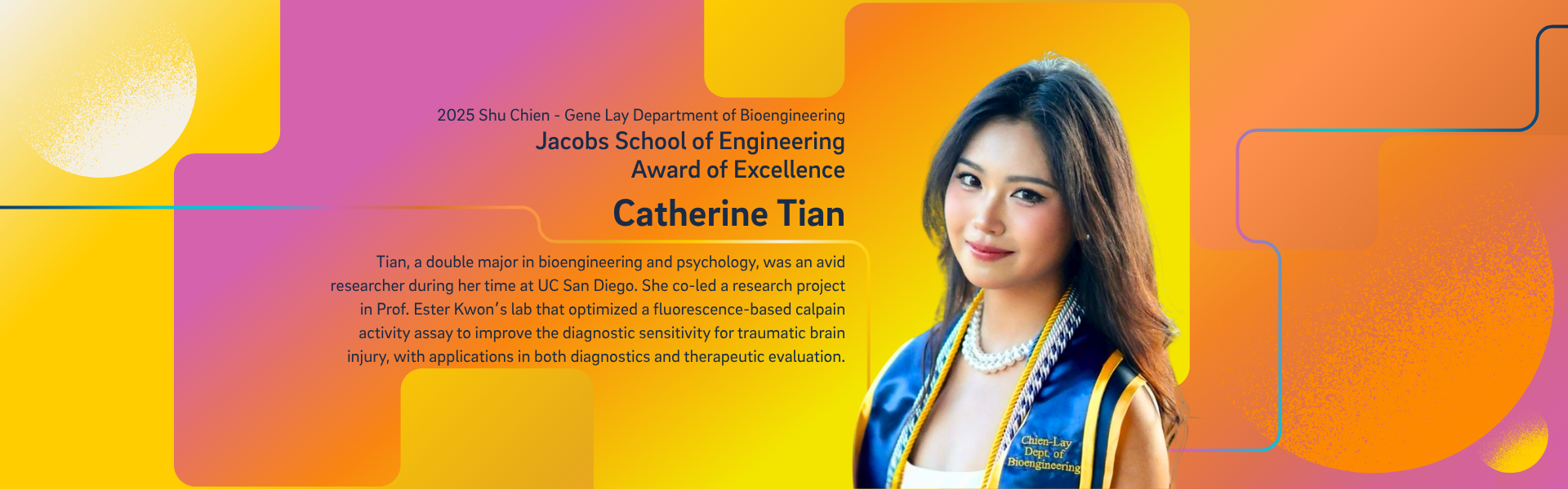 Photo of Catherine Tian Excellence Awardee